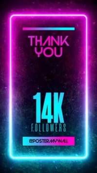 Neon Thank You Followers Appreciation Instagram Story template
