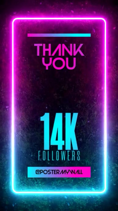 Copy of Neon Thank You Followers Appreciation Instagram Story ...