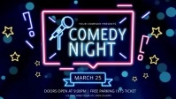 Neon Themed Comedy Night Facebook Cover Video template