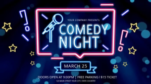 紫色 Comedy Night Facebook Cover Video Template