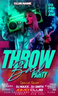 Neon Throw Back Party Us Legal template