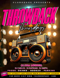 Neon Throwback Thursdays  Flyer (us Letter) template