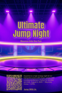 Purple Trampoline Park Event Poster Template