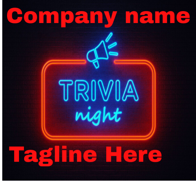 Neon Trivia Night Logo Template | PosterMyWall