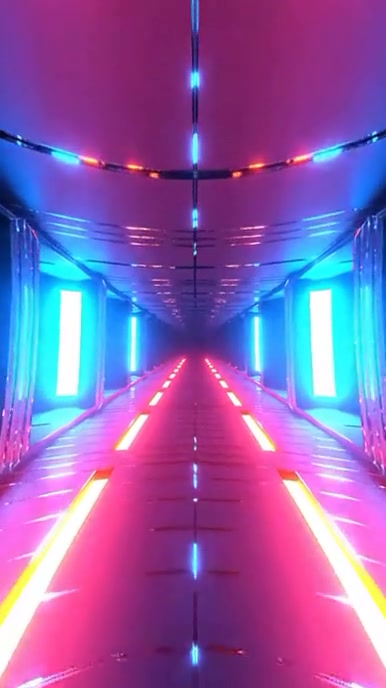 Neon tunnel rush video Instagram Reel template