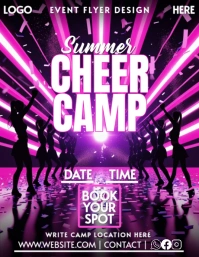 Neon Vibrant Cheer Camp Design With Energetic Abstract Theme Flyer (us Letter) template