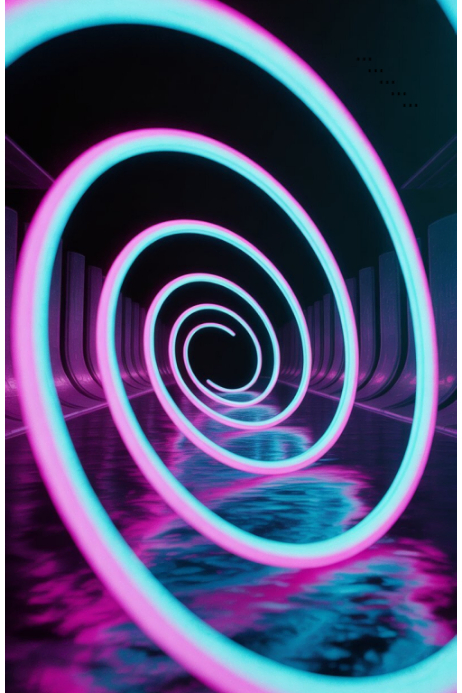 Plantilla de Neon Vortex Tunnel – Futuristic Light Spiral | PosterMyWall
