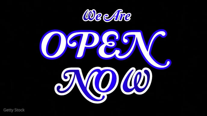 Neon We Are Open Digital Display (16:9) template