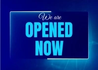 Neon We Are Open Now Postcard template