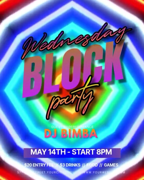 Copy of Neon Wednesday Block Party Instagram Portrait | PosterMyWall