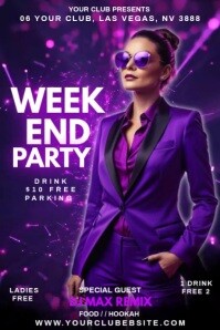 Neon Weekend Party Poster โปสเตอร์ template