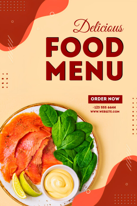 Neon Yellow Background Gradient Delicious Food Menu Poster template