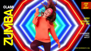 Neon Zumba Classes Pos Twitter template