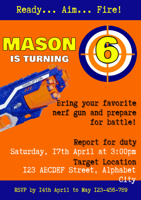 Modele Invitation Anniversaire Nerf 2 Postermywall Modele Invitation Anniversaire Nerf 2 Postermywall