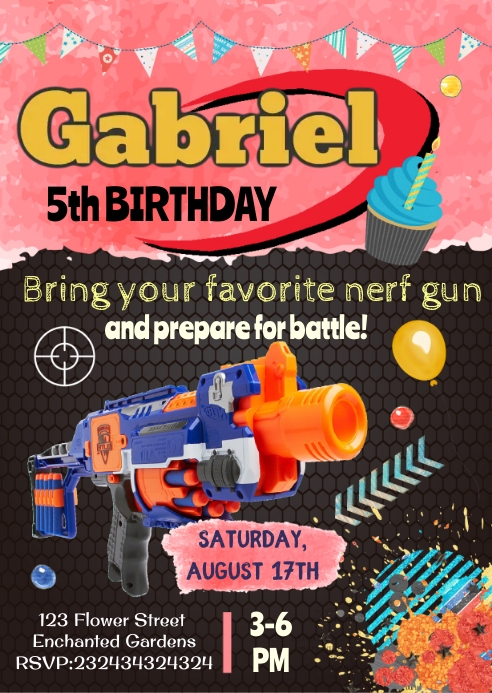 Nerf War Invitation Backgrounds NERF Birthday Invitation JPG, PDF Nerf War Invitation Backgrounds NERF Birthday Invitation JPG, PDF