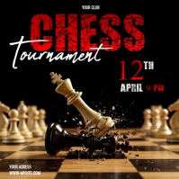 Schwarz Chess Tournament Instagram-Beitrag Template