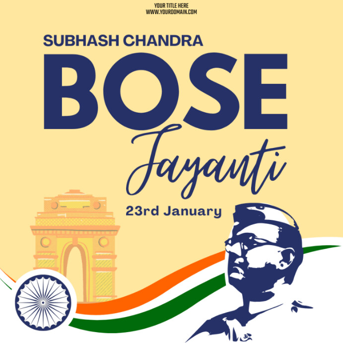 Netaji Subhash Chandra Bose jayanti Instagram Post template