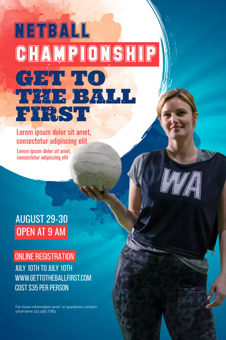 Netball Championship Flyer Template | PosterMyWall