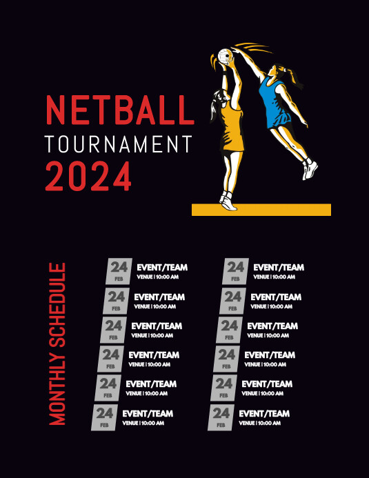 NETBALL FLYER DESIGN Template | PosterMyWall
