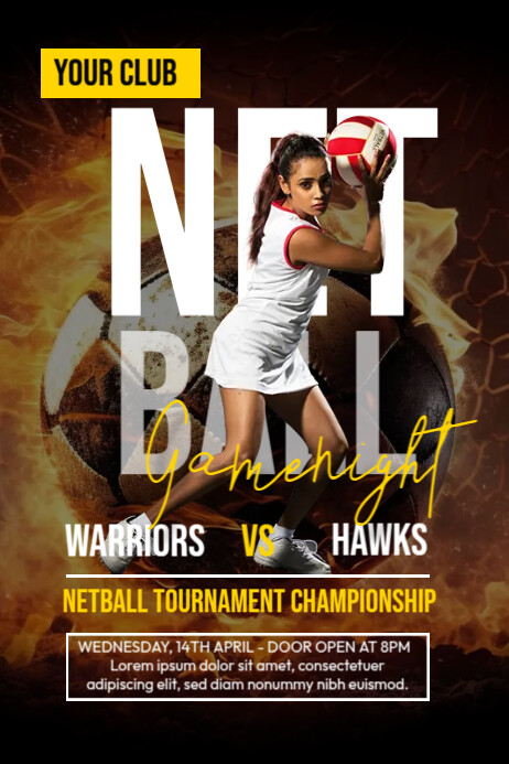 Netball Game Night Template | PosterMyWall