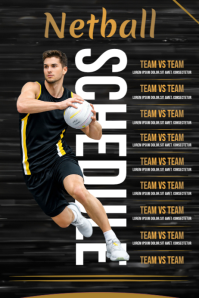Noir Netball Schedule Póster Template