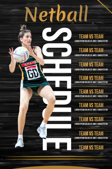 Netball game schedule poster template