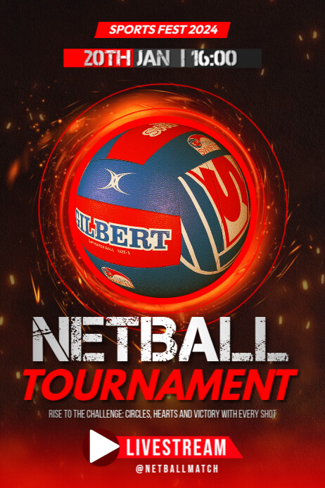 Netball Match Event Template | PosterMyWall
