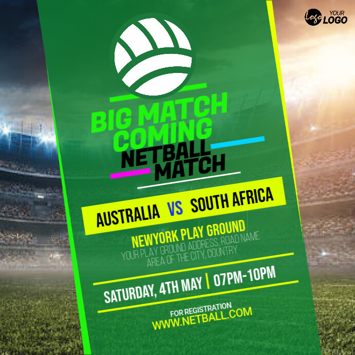 Netball Match Template | PosterMyWall