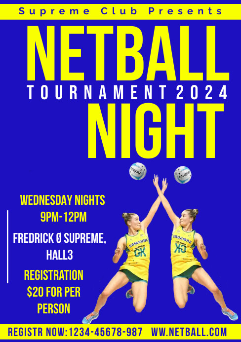 NETBALL NIGHT TOURNAMENT Template | PosterMyWall