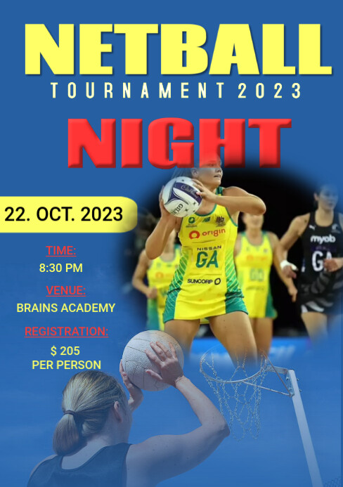 NETBALL NIGHT TOURNAMENT Template | PosterMyWall