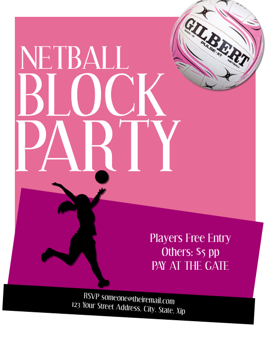 Netball Party Flyer Template | PosterMyWall