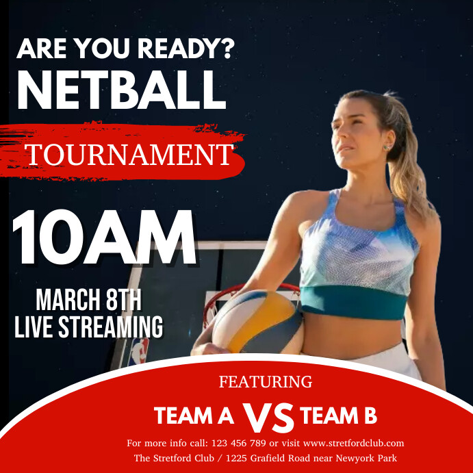 Netball Poster, Netball Poster Template, Netb | PosterMyWall