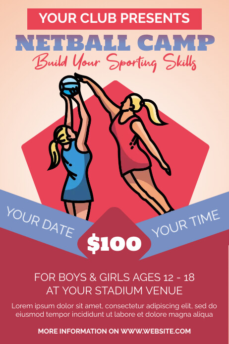 Netball poster Template | PosterMyWall