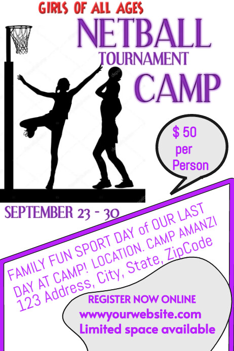 Netball tournament Template | PosterMyWall