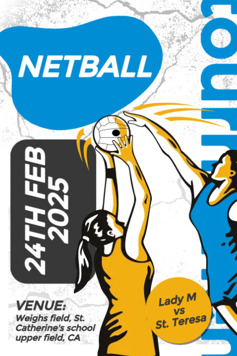 NETBALL TOURNAMENT FLYER TEMPLATE | PosterMyWall