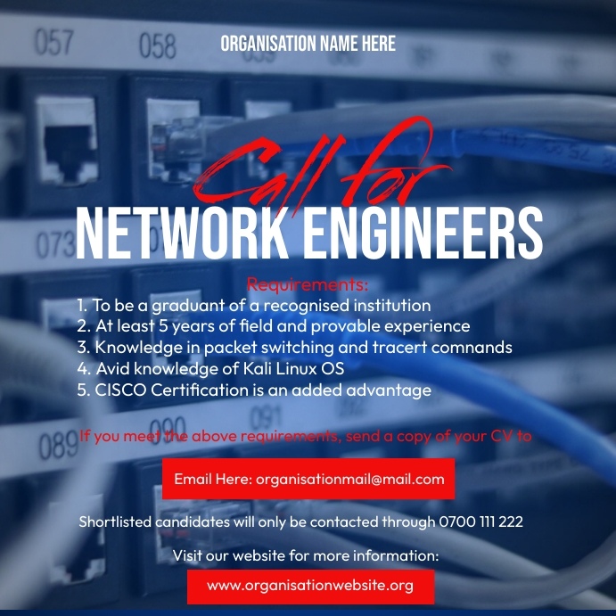 Network Engineers Hiring Template | PosterMyWall