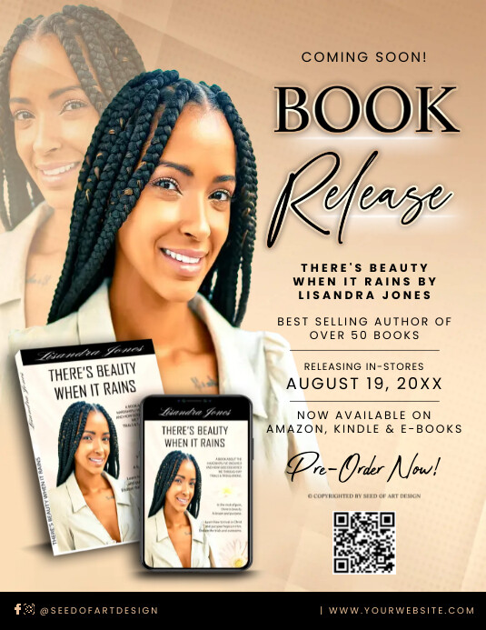 Book Promoting Design Post Turquoise Book Launch A4 Template | PosterMyWall