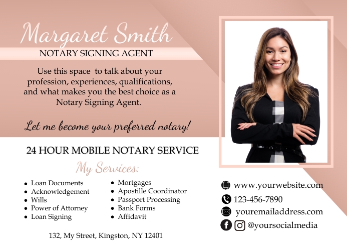 Plantilla de Neutral Notary Signing Agent Postcard | PosterMyWall