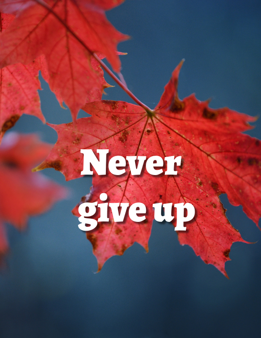 Never give up Flyer (US Letter) template