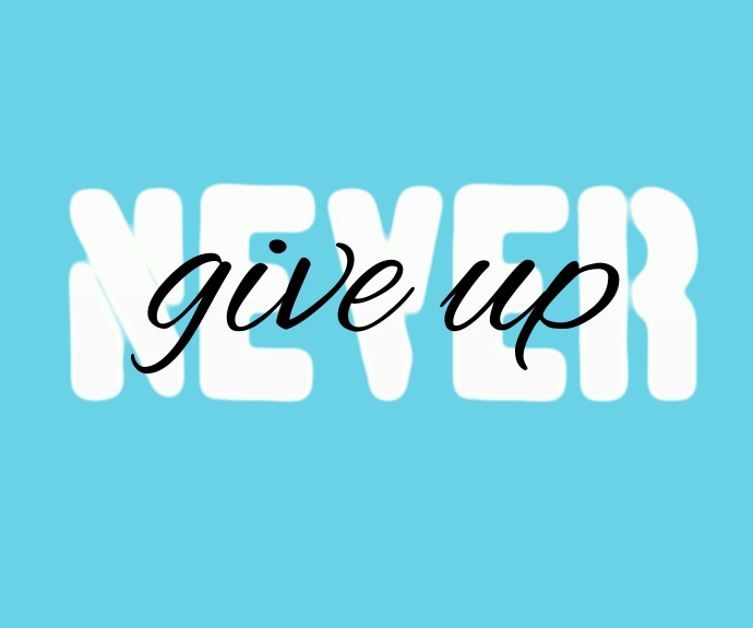 Never Give up Motivational Quote สามเหลี่ยมขนาดกลาง template