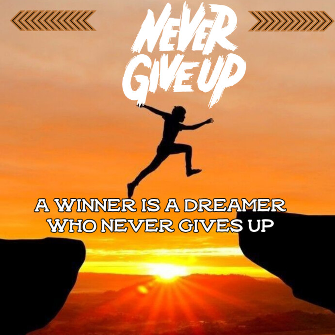 never give up post โพสต์บน Instagram template