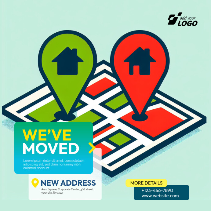 New address, New location, We are moving Instagram Post template