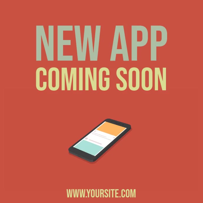 New app coming soon video template PosterMyWall
