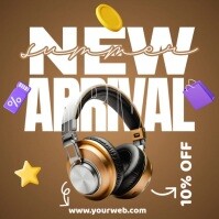New Arrival earphone Instagram-bericht template