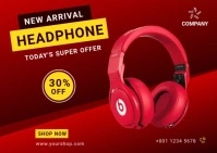 New Arrival Headphone Banner Template ไปรษณียบัตร