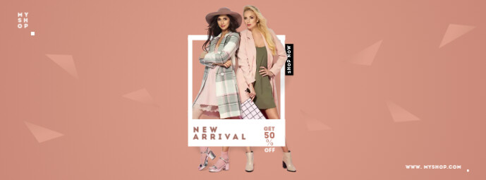 New Arrival Sale Fotografia de capa do Facebook template