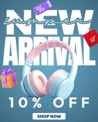 New Arrivals Headphone Instagram Portrait template