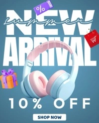 New Arrivals Headphone Instagram Portrait template