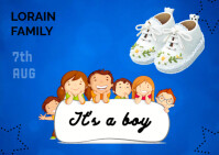 New  baby arrival announcement Postcard template