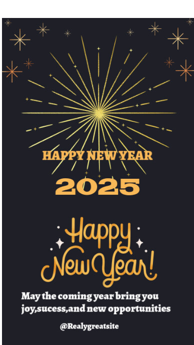 Plantilla de New black shining happy new year 2025 Instagram post ...